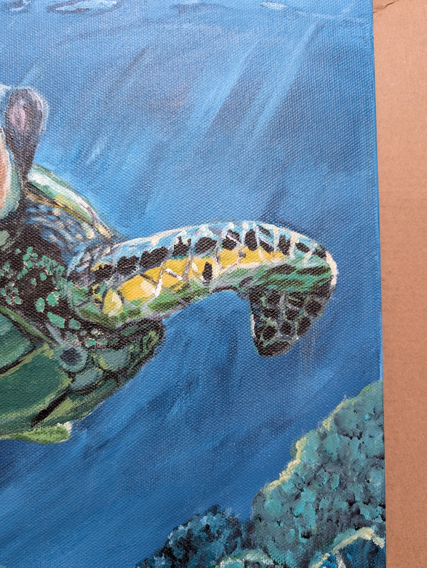Original Sea Turtle Painting - Acrylic on Canvas