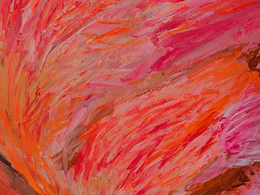 Original Flamingo Acrylic Painting on Canvas