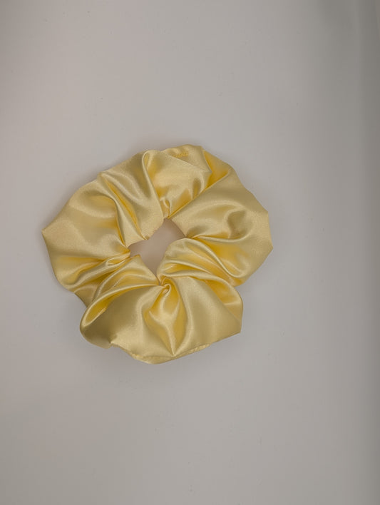 Yellow Satin Scrunchie