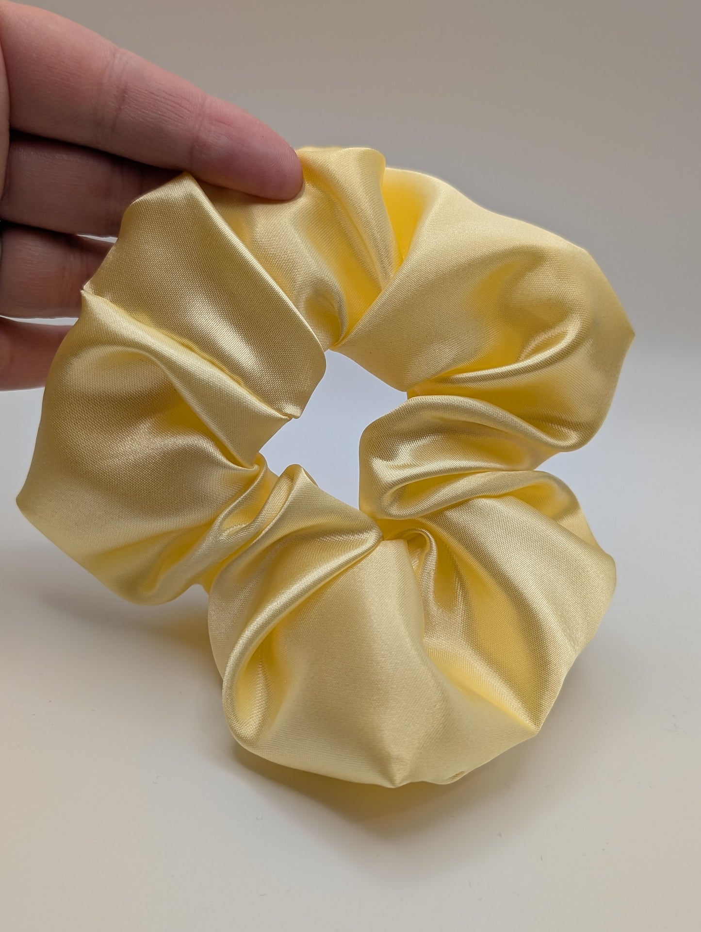 Yellow Satin Scrunchie