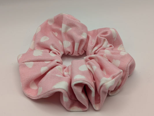Pink with Cream Dots Bamboo Scrunchie