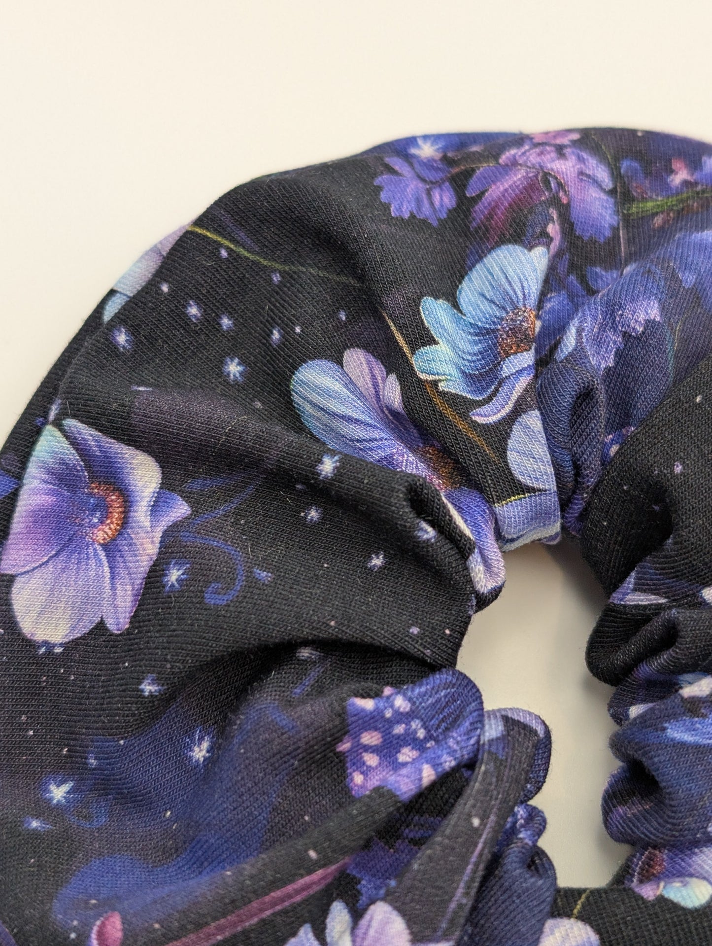 Purple Whimsical Bamboo Scrunchie